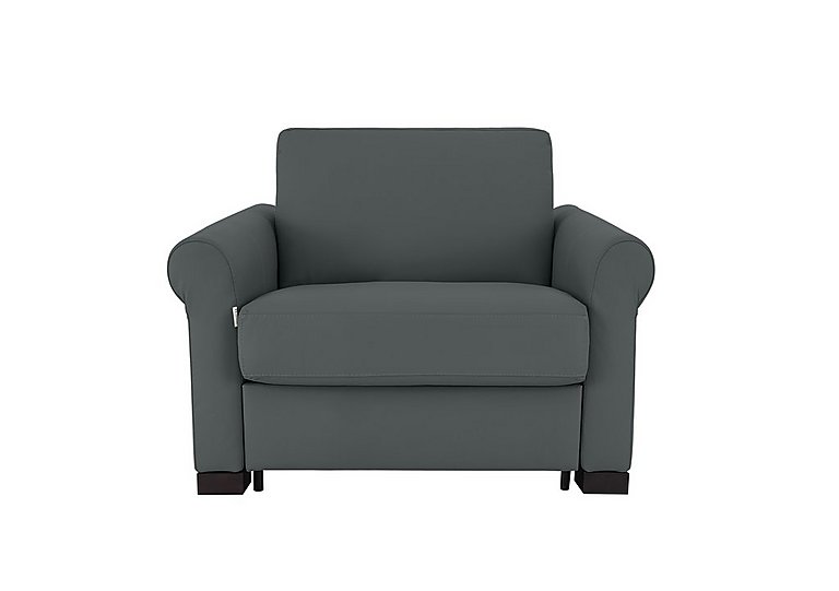 Nicoletti - Alcova Leather Chair Sofa Bed with Scroll Arms - Botero Ottanio