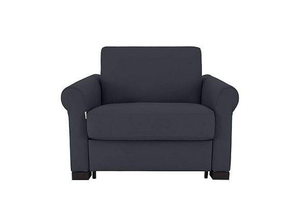 Nicoletti  Alcova Leather Chair Sofa Bed with Scroll Arms  Torello Blu | Bed Sava