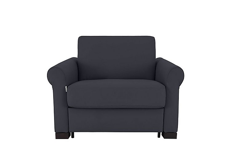 Nicoletti - Alcova Leather Chair Sofa Bed with Scroll Arms - Torello Blu