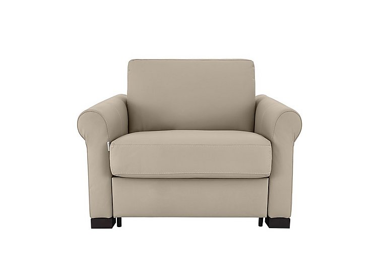 Nicoletti - Alcova Leather Chair Sofa Bed with Scroll Arms - Torello Fango