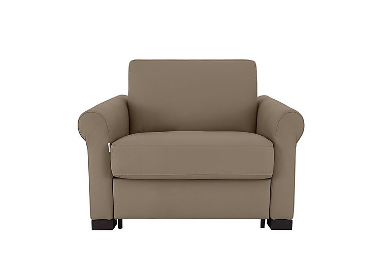 Nicoletti - Alcova Leather Chair Sofa Bed with Scroll Arms - Torello Taupe