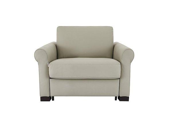 Nicoletti  Alcova Leather Chair Sofa Bed with Scroll Arms  Torello Tortora | Bed Sava