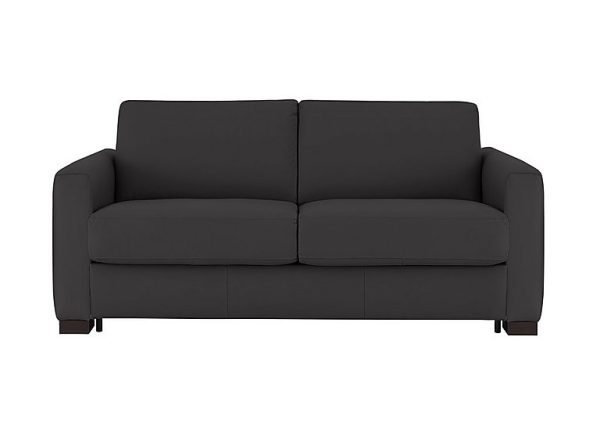 Nicoletti  Alcova 25 Seater Leather Sofa Bed with Box Arms  Botero Nero | Bed Sava
