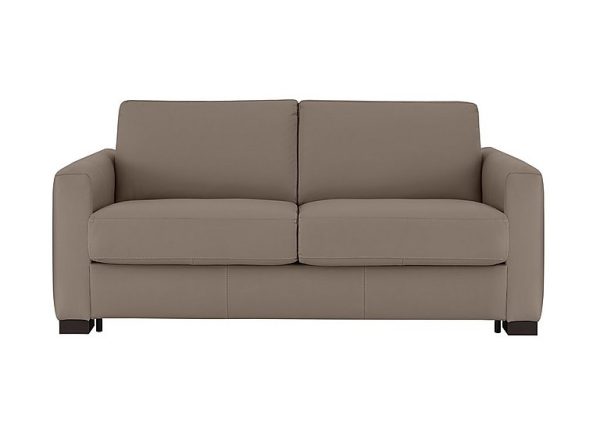 Nicoletti  Alcova 25 Seater Leather Sofa Bed with Box Arms  Botero Taupe | Bed Sava