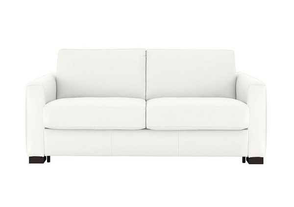 Nicoletti  Alcova 25 Seater Leather Sofa Bed with Box Arms  Torello Bianco Puro | Bed Sava