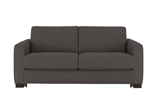 Nicoletti  Alcova 25 Seater Leather Sofa Bed with Box Arms  Torello Grigio Scuro | Bed Sava