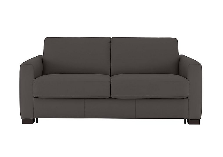 Nicoletti - Alcova 2.5 Seater Leather Sofa Bed with Box Arms - Torello Grigio Scuro