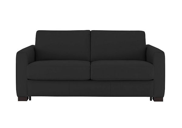 Nicoletti  Alcova 25 Seater Leather Sofa Bed with Box Arms  Torello Nero | Bed Sava
