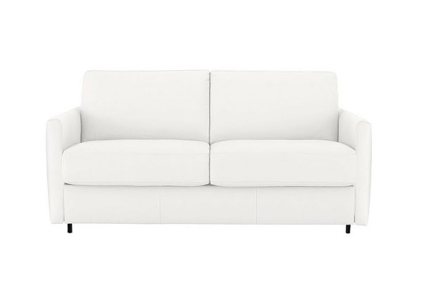 Nicoletti  Alcova 25 Seater Leather Sofa Bed with Slim Arms  Botero Bianco | Bed Sava