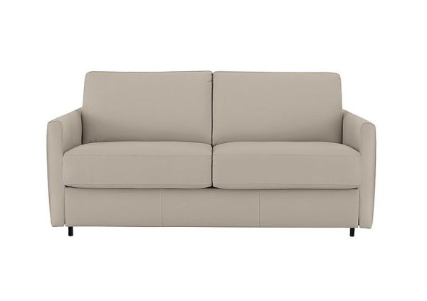 Nicoletti  Alcova 25 Seater Leather Sofa Bed with Slim Arms  Botera Crema | Bed Sava