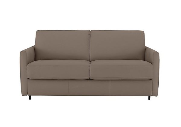 Nicoletti  Alcova 25 Seater Leather Sofa Bed with Slim Arms  Botero Taupe | Bed Sava