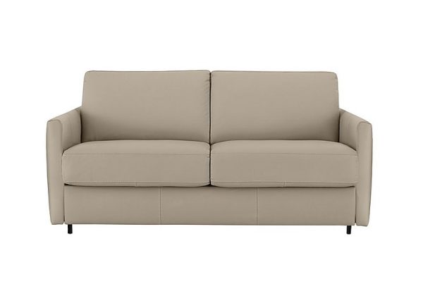 Nicoletti  Alcova 25 Seater Leather Sofa Bed with Slim Arms  Torello Fango | Bed Sava