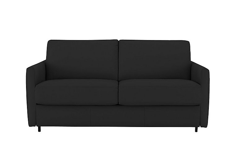 Nicoletti - Alcova 2.5 Seater Leather Sofa Bed with Slim Arms - Torello Nero