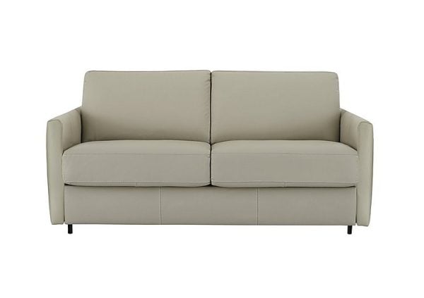 Nicoletti  Alcova 25 Seater HW Leather Sofa Bed with Scroll Arms  Torello Tortora | Bed Sava
