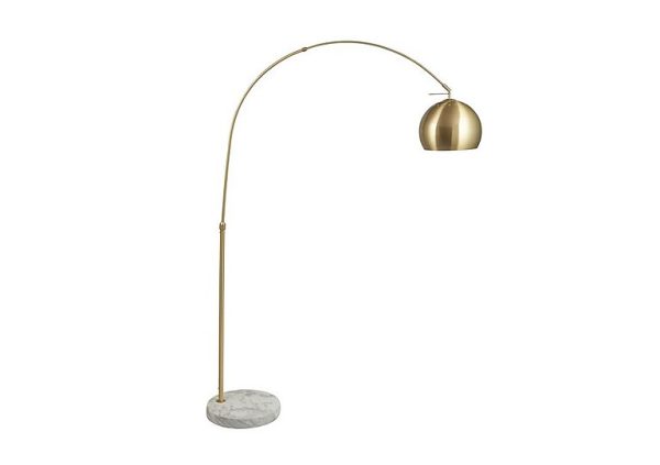 Feliciani Brushed Metal and White Marble Floor Lamp | Bed Sava
