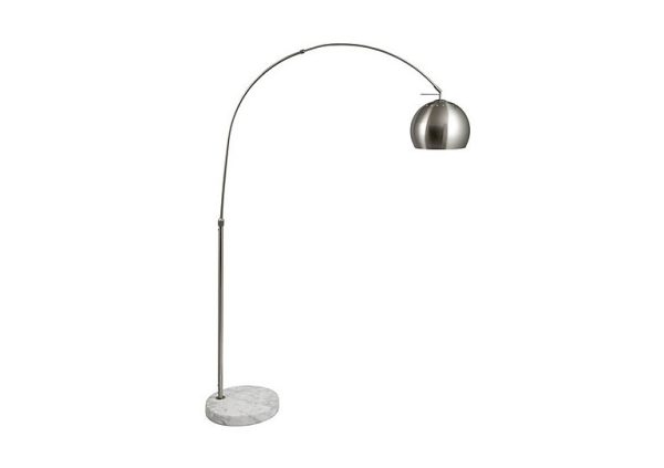 Feliciani Brushed Silver Metal and White Marble Floor Lamp | Bed Sava