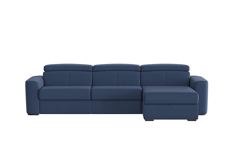 Infinity Fabric Right Hand Facing Corner Chaise Sofa Bed with Storage - Blue