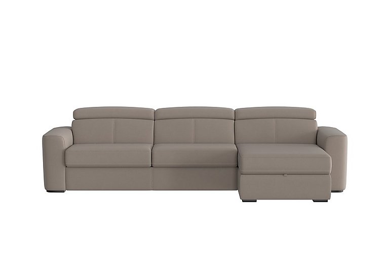 Infinity Fabric Right Hand Facing Corner Chaise Sofa Bed with Storage - Silver