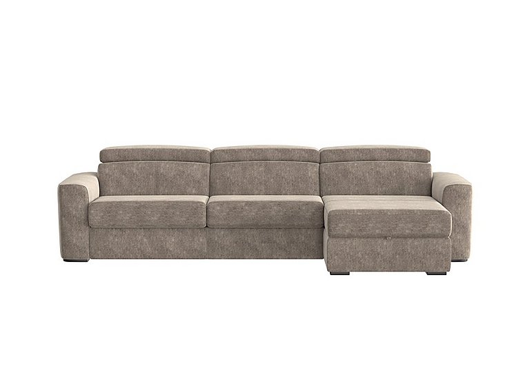 Infinity Fabric Right Hand Facing Corner Chaise Sofa Bed with Storage - Mink