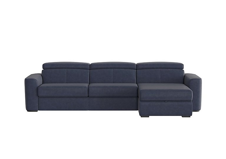 Infinity Fabric Right Hand Facing Corner Chaise Sofa Bed with Storage - R23 Blue