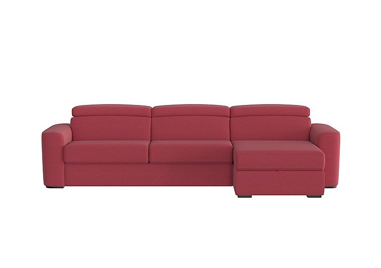 Infinity Fabric Right Hand Facing Corner Chaise Sofa Bed with Storage - Red