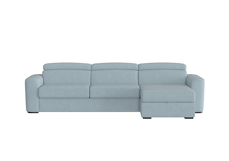 Infinity Fabric Right Hand Facing Corner Chaise Sofa Bed with Storage - Baby Blue