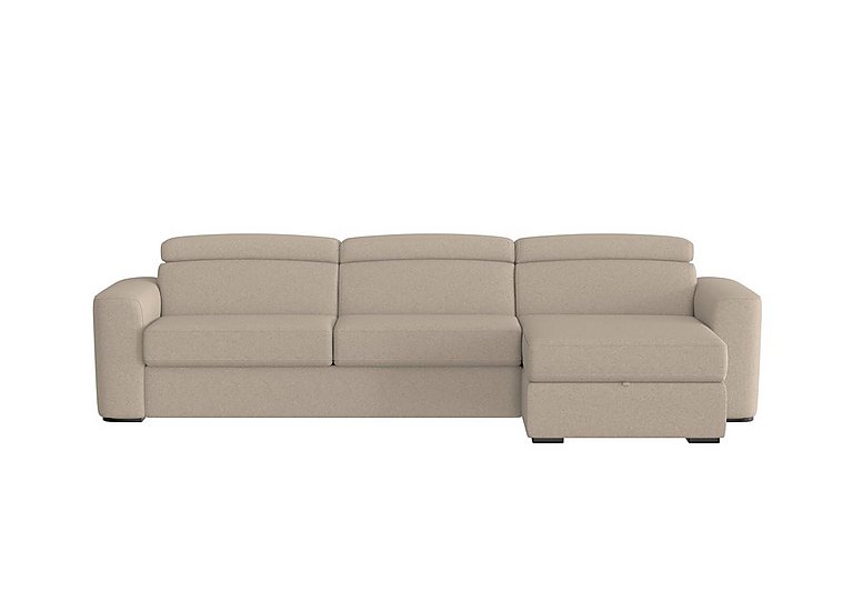 Infinity Fabric Right Hand Facing Corner Chaise Sofa Bed with Storage - R28 Beige
