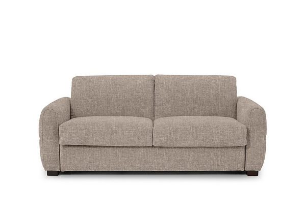 Jaxx Fabric Sofa Bed with Arch Arms  Khaki | Bed Sava