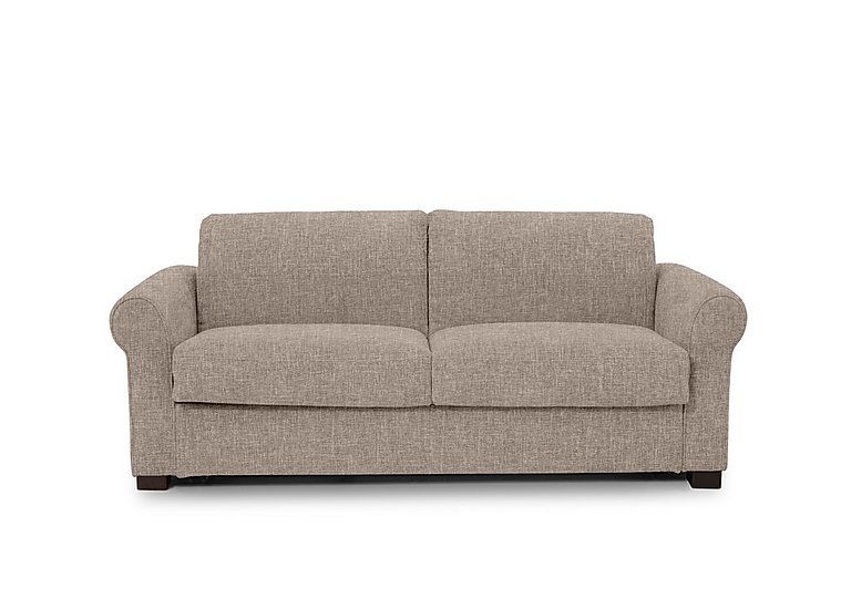 Jaxx Fabric Sofa Bed with Scroll Arms - Khaki