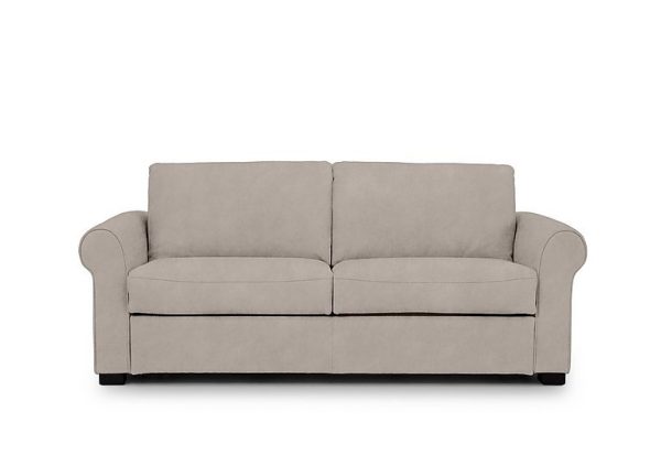 Jaxx Fabric Sofa Bed with Scroll Arms  Dexter Ivory | Bed Sava