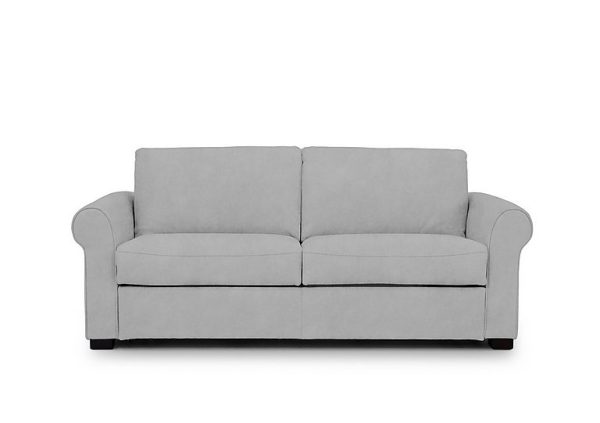 Jaxx Fabric Sofa Bed with Scroll Arms  Dexter Smoke | Bed Sava
