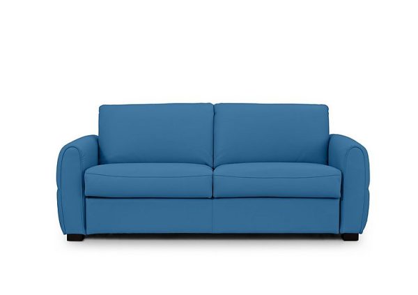 Jaxx Leather Sofa Bed with Arch Arms  Aegean | Bed Sava