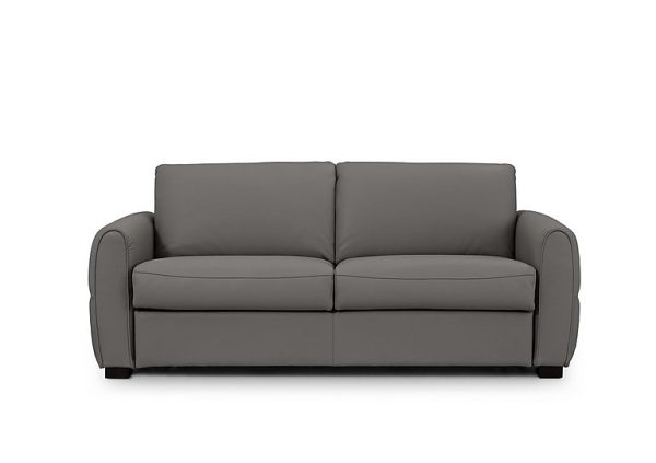 Jaxx Leather Sofa Bed with Arch Arms  Elephant | Bed Sava