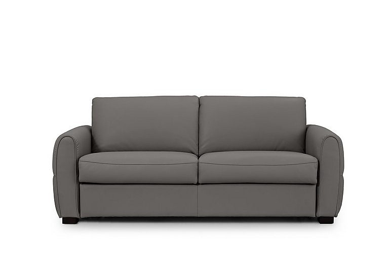 Jaxx Leather Sofa Bed with Arch Arms - Elephant