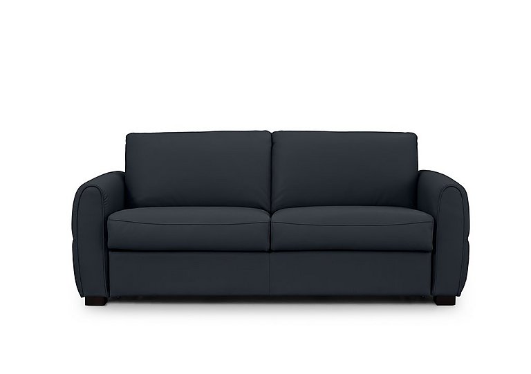 Jaxx Leather Sofa Bed with Arch Arms - Navy