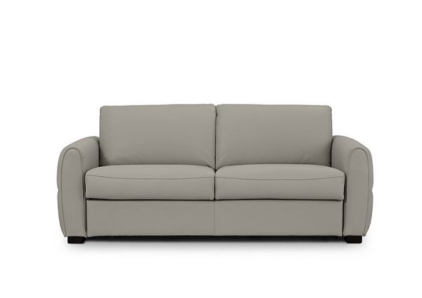 Jaxx Leather Sofa Bed with Arch Arms  New Grey | Bed Sava
