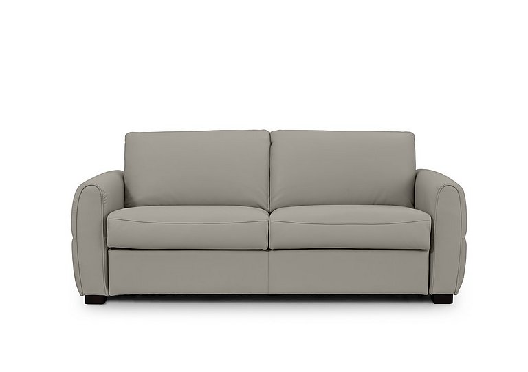 Jaxx Leather Sofa Bed with Arch Arms - New Grey