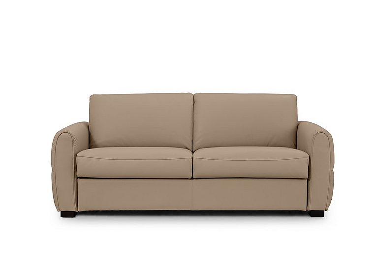 Jaxx Leather Sofa Bed with Arch Arms - Barley