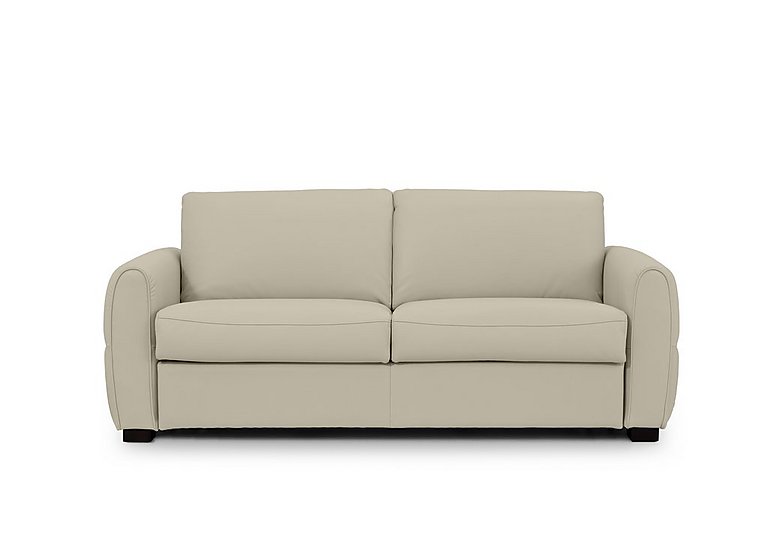 Jaxx Leather Sofa Bed with Arch Arms - Bone China