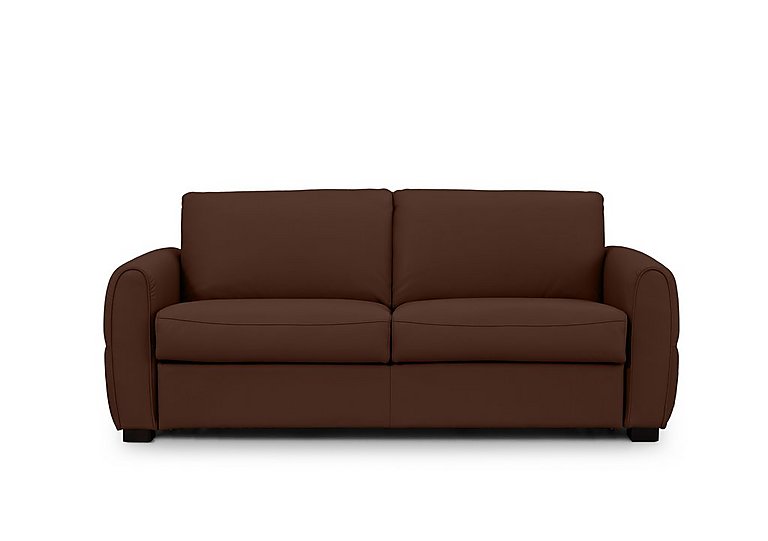 Jaxx Leather Sofa Bed with Arch Arms - Chocolate