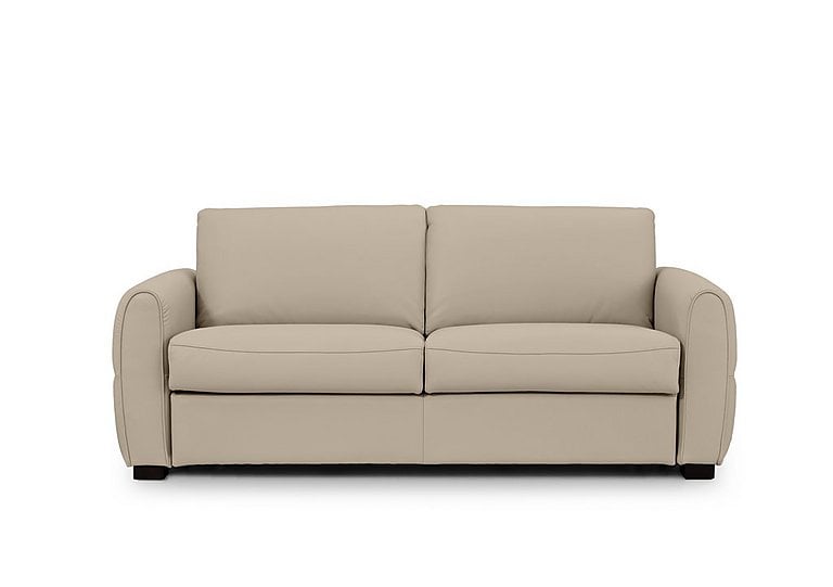 Jaxx Leather Sofa Bed with Arch Arms - Oyster