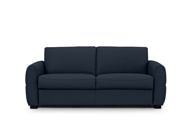 Jaxx Leather Sofa Bed with Arch Arms  Peacock | Bed Sava