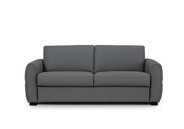 Jaxx Leather Sofa Bed with Arch Arms  Granite | Bed Sava