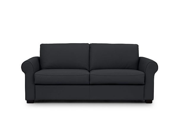 Jaxx Leather Sofa Bed with Scroll Arms  Lavender Grey | Bed Sava