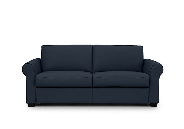 Jaxx Leather Sofa Bed with Scroll Arms - Peacock