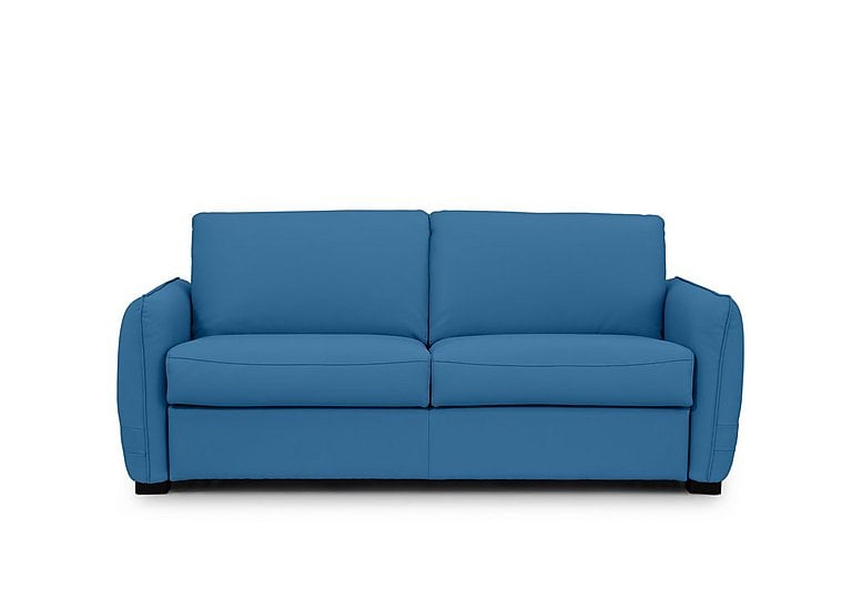 Jaxx Leather Sofa Bed with Slim Arms - Aegean
