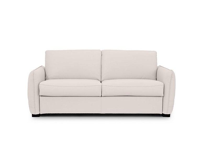 Jaxx Leather Sofa Bed with Slim Arms - Cotton