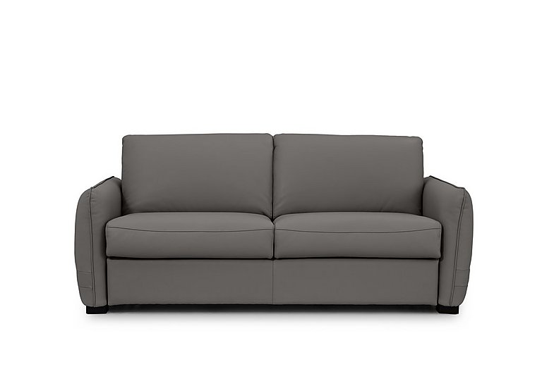 Jaxx Leather Sofa Bed with Slim Arms - Elephant