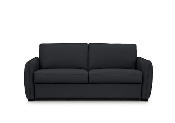 Jaxx Leather Sofa Bed with Slim Arms  Lavender Grey | Bed Sava