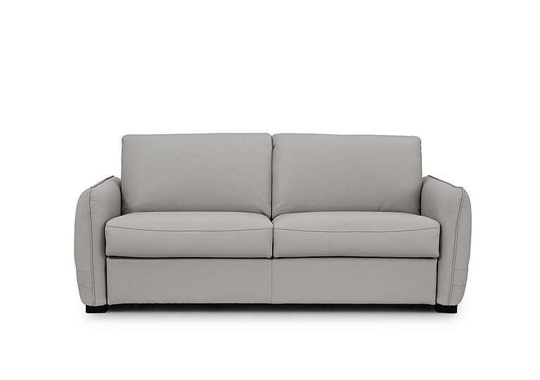 Jaxx Leather Sofa Bed with Slim Arms - Lead Grey